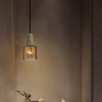 Contemporary Nordic Marble Glass Column 1-Light Pendant Light For Bedside