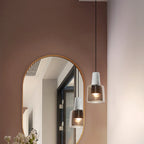 Contemporary Nordic Marble Glass Column 1-Light Pendant Light For Bedside