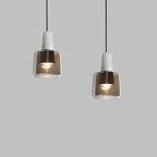Contemporary Nordic Marble Glass Column 1-Light Pendant Light For Bedside