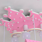Lumendat Contemporary Creative Kids Wood House 6-Light Chandeliers For Bedroom Lumendat