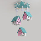 Lumendat Contemporary Creative Kids Wood House 6-Light Chandeliers For Bedroom Lumendat
