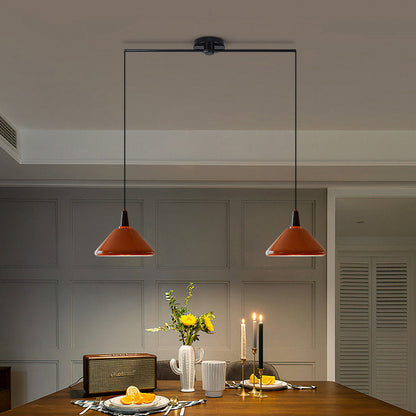 Traditional Vintage Iron Metal Conic 1/2 Light Pendant Light for Dining Room