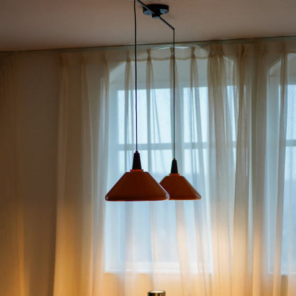 Traditional Vintage Iron Metal Conic 1/2 Light Pendant Light for Dining Room