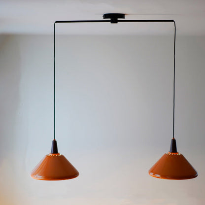 Traditional Vintage Iron Metal Conic 1/2 Light Pendant Light for Dining Room