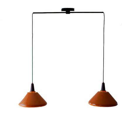 Traditional Vintage Iron Metal Conic 1/2 Light Pendant Light for Dining Room