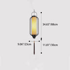 Traditional Chinese Waterproof Carbon Steel Imitation Marble Lantern Cylinder Hollowed Cage 1-Light Pendant Light Outdoor Light For Outdoor Patio
