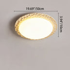 Contemporary Nordic Travertine Acrylic Round Sand Dune Texture LED Flush Mount Ceiling Light For Bedroom