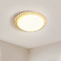 Contemporary Nordic Travertine Acrylic Round Sand Dune Texture LED Flush Mount Ceiling Light For Bedroom