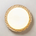 Contemporary Nordic Travertine Acrylic Round Sand Dune Texture LED Flush Mount Ceiling Light For Bedroom