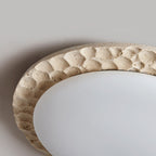 Contemporary Nordic Travertine Acrylic Round Sand Dune Texture LED Flush Mount Ceiling Light For Bedroom