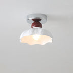 Traditional French Resin Metal Floral 1-light Semi-flush Mount Ceiling Light for Hallway