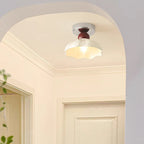 Traditional French Resin Metal Floral 1-light Semi-flush Mount Ceiling Light for Hallway