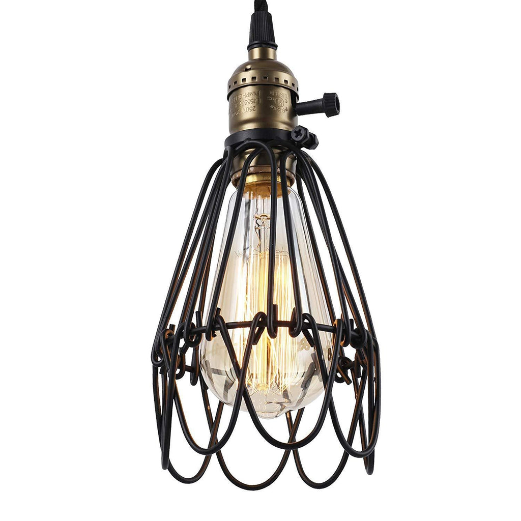 Contemporary Industrial Iron Cage Flower 1-Light Pendant Light For Dining Room
