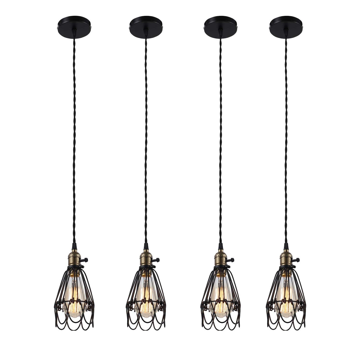 Contemporary Industrial Iron Cage Flower 1-Light Pendant Light For Dining Room