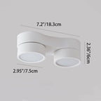 Modern Minimalist Round Metal Glass Aluminum Pc Adjustable Spotlight LED Semi-flush Mount Ceiling Light for Living Room
