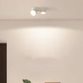 Modern Minimalist Round Metal Glass Aluminum Pc Adjustable Spotlight LED Semi-flush Mount Ceiling Light for Living Room