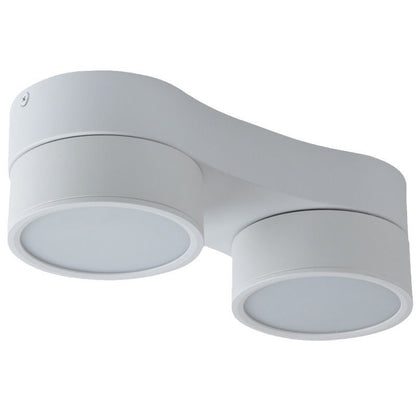 Modern Minimalist Round Metal Glass Aluminum Pc Adjustable Spotlight LED Semi-flush Mount Ceiling Light for Living Room