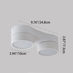 Modern Minimalist Round Metal Glass Aluminum Pc Adjustable Spotlight LED Semi-flush Mount Ceiling Light for Living Room