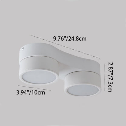 Modern Minimalist Round Metal Glass Aluminum Pc Adjustable Spotlight LED Semi-flush Mount Ceiling Light for Living Room