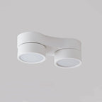 Modern Minimalist Round Metal Glass Aluminum Pc Adjustable Spotlight LED Semi-flush Mount Ceiling Light for Living Room