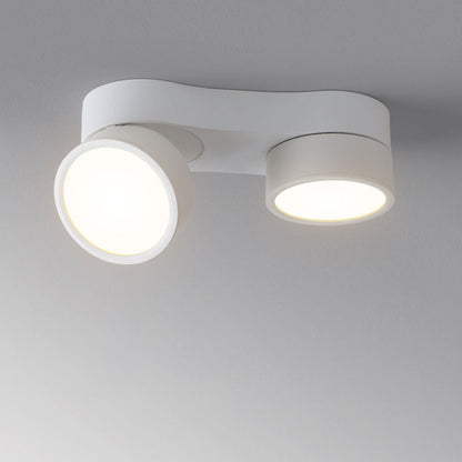 Modern Minimalist Round Metal Glass Aluminum Pc Adjustable Spotlight LED Semi-flush Mount Ceiling Light for Living Room