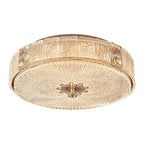 Modern Luxury Hardware Crystal Round Striped LED Flush Mount Ceiling Light For Bedroom