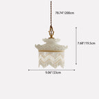 Traditional French Copper Glass Crown Tassel 1-Light Pendant Light For Dining Room