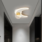 Contemporary Nordic Iron Acrylic Glass Moon Star Ball LED Semi-Flush Mount Ceiling Light For Hallway