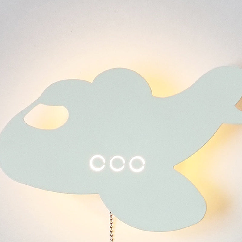 Lumendat Contemporary Creative Battery Kids Iron Cloud Star Animal Cartoon Pull Chain LED Wall Sconce Lamp For Bedside Lumendat