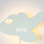 Lumendat Contemporary Creative Battery Kids Iron Cloud Star Animal Cartoon Pull Chain LED Wall Sconce Lamp For Bedside Lumendat