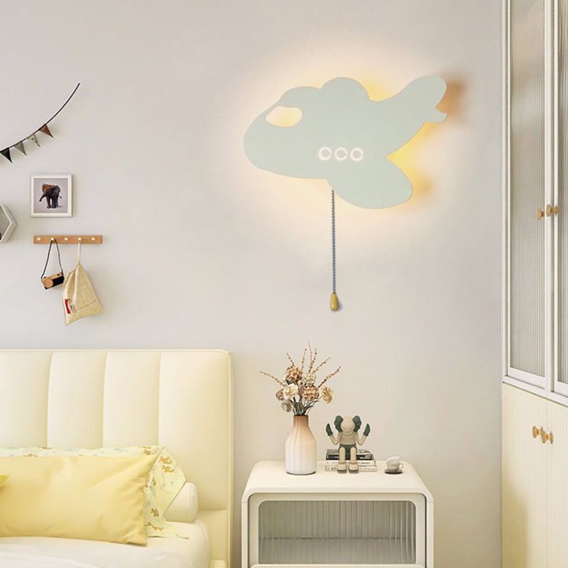 Lumendat Contemporary Creative Battery Kids Iron Cloud Star Animal Cartoon Pull Chain LED Wall Sconce Lamp For Bedside Lumendat