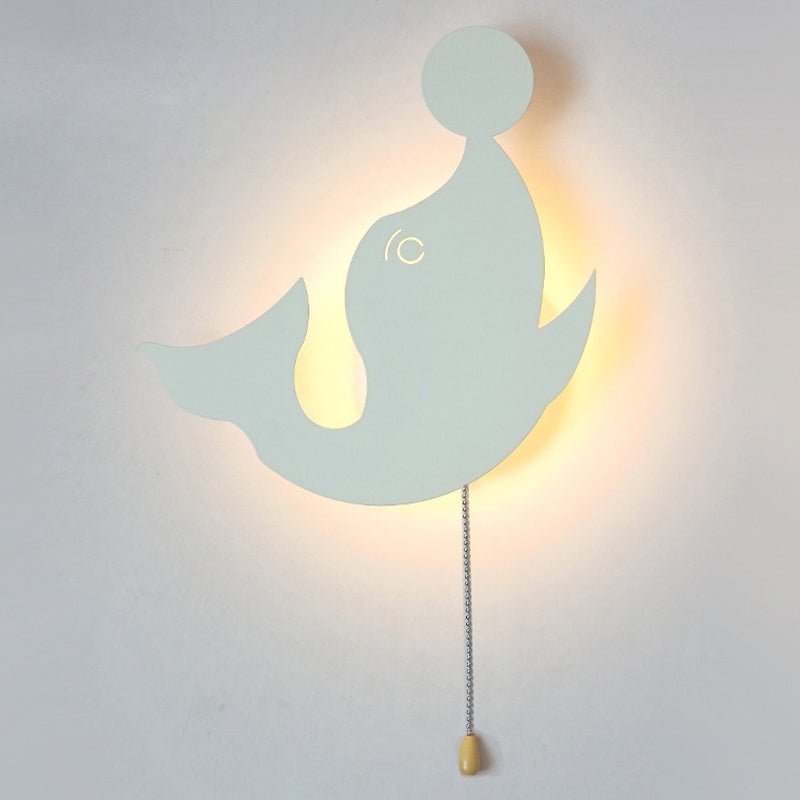 Lumendat Contemporary Creative Battery Kids Iron Cloud Star Animal Cartoon Pull Chain LED Wall Sconce Lamp For Bedside Lumendat