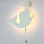 Lumendat Contemporary Creative Battery Kids Iron Cloud Star Animal Cartoon Pull Chain LED Wall Sconce Lamp For Bedside Lumendat