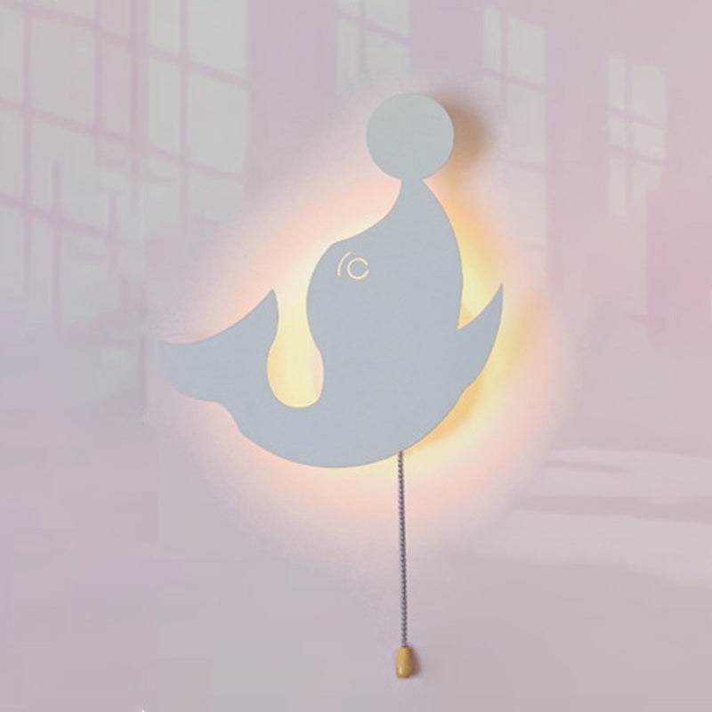 Lumendat Contemporary Creative Battery Kids Iron Cloud Star Animal Cartoon Pull Chain LED Wall Sconce Lamp For Bedside Lumendat