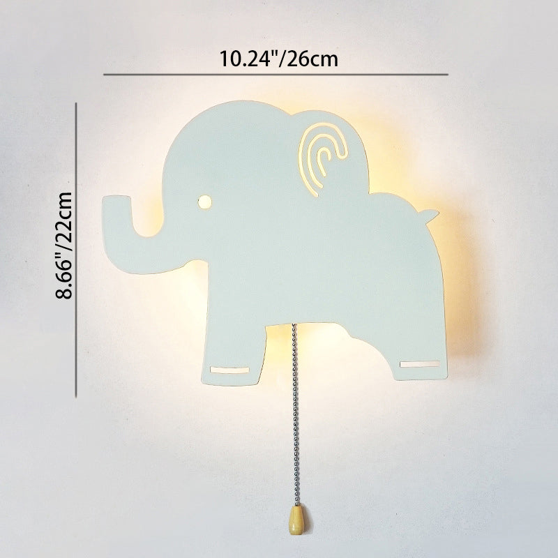 Lumendat Contemporary Creative Battery Kids Iron Cloud Star Animal Cartoon Pull Chain LED Wall Sconce Lamp For Bedside Lumendat