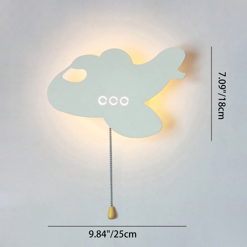 Lumendat Contemporary Creative Battery Kids Iron Cloud Star Animal Cartoon Pull Chain LED Wall Sconce Lamp For Bedside Lumendat