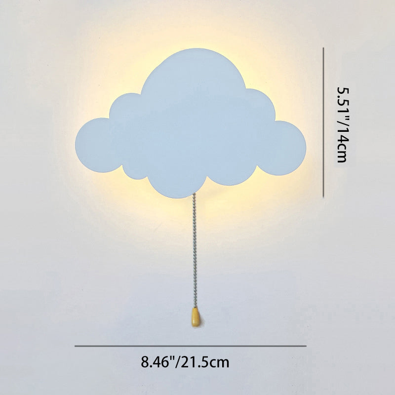 Lumendat Contemporary Creative Battery Kids Iron Cloud Star Animal Cartoon Pull Chain LED Wall Sconce Lamp For Bedside Lumendat