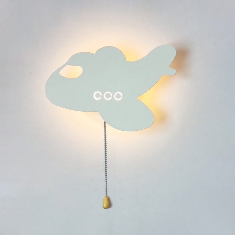 Lumendat Contemporary Creative Battery Kids Iron Cloud Star Animal Cartoon Pull Chain LED Wall Sconce Lamp For Bedside Lumendat