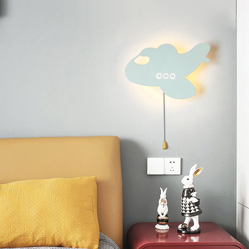 Lumendat Contemporary Creative Battery Kids Iron Cloud Star Animal Cartoon Pull Chain LED Wall Sconce Lamp For Bedside Lumendat
