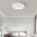 Contemporary Nordic Round Star Lunar Iron Resin Acrylic LED Flush Mount Ceiling Light For Bedroom