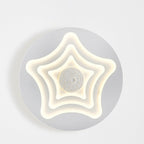 Contemporary Nordic Round Star Lunar Iron Resin Acrylic LED Flush Mount Ceiling Light For Bedroom