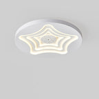 Contemporary Nordic Round Star Lunar Iron Resin Acrylic LED Flush Mount Ceiling Light For Bedroom