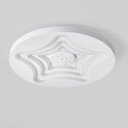 Contemporary Nordic Round Star Lunar Iron Resin Acrylic LED Flush Mount Ceiling Light For Bedroom