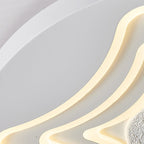 Contemporary Nordic Round Star Lunar Iron Resin Acrylic LED Flush Mount Ceiling Light For Bedroom