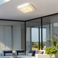 Modern Simplicity Solar Waterproof ABS Square LED Flush Mount Ceiling Light For Outdoor Patio