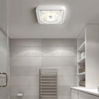 Modern Simplicity Solar Waterproof ABS Square LED Flush Mount Ceiling Light For Outdoor Patio