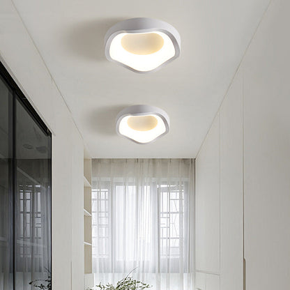 Contemporary Scandinavian Iron Acrylic Flower Round Cloud LED Flush Mount Ceiling Light For Hallway