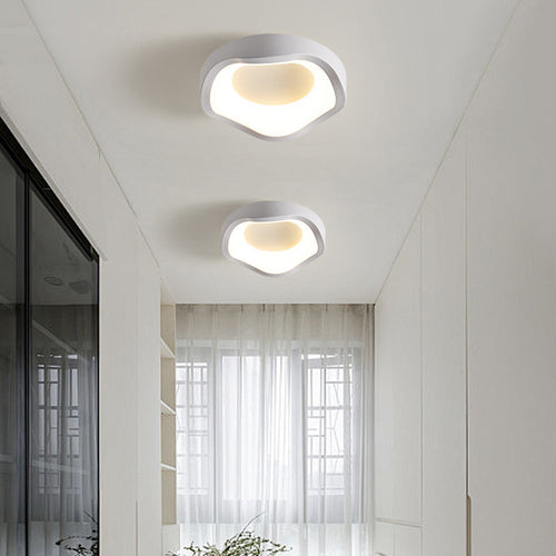 Contemporary Scandinavian Iron Acrylic Flower Round Cloud LED Flush Mount Ceiling Light For Hallway