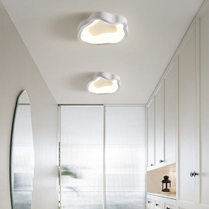 Contemporary Scandinavian Iron Acrylic Flower Round Cloud LED Flush Mount Ceiling Light For Hallway