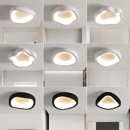 Contemporary Scandinavian Iron Acrylic Flower Round Cloud LED Flush Mount Ceiling Light For Hallway